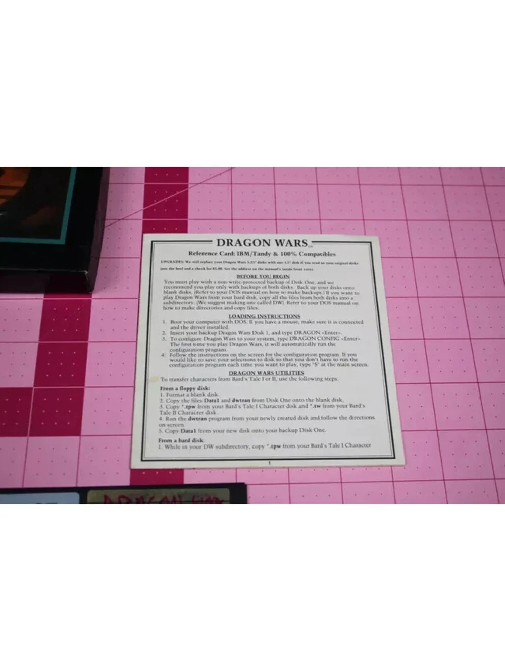 VINTAGE 1989 DRAGON WARS IBM PC GAME INTERPLAY IBM/TANDY 5.25